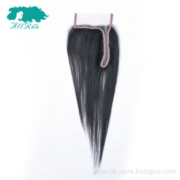 No Tangle No Shed L part 10A  4x4 Swiss Lace Natural Color 100% Brazilian Virgin Human Hair Straight 8"-20" Lace Closure
